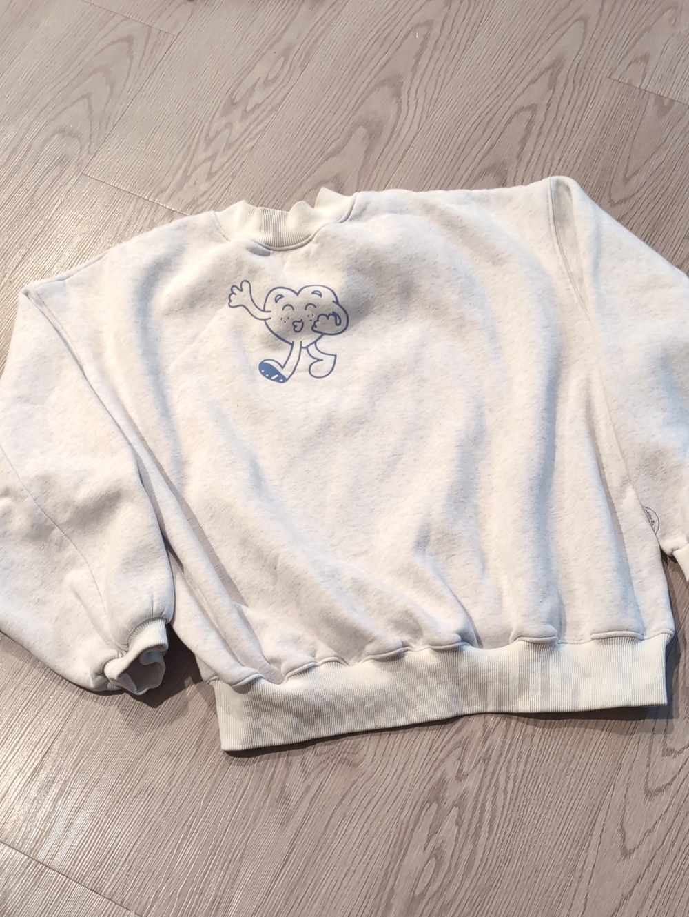 Grey Bandit Womens Cream Graphic Crewneck Sweatshirt